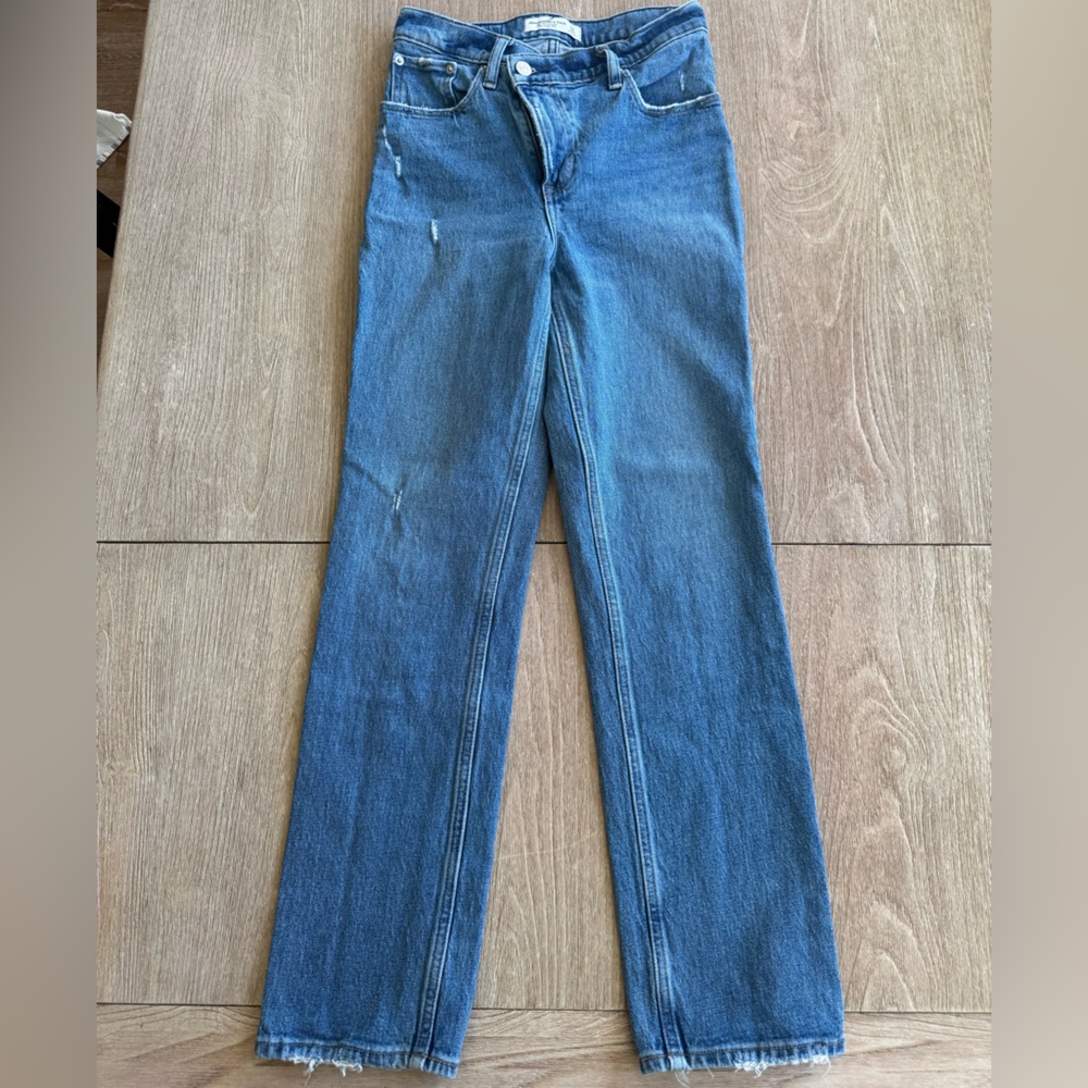 Abercrombie & Fitch Women's Straight Leg Blue Jeans